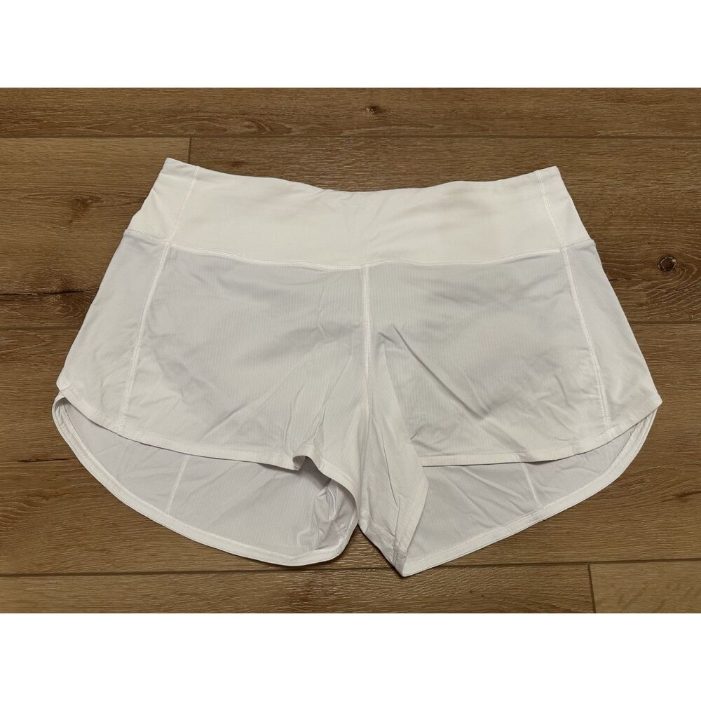 Women's Lululemon Speed Up Shorts White High Rise Size 12 EUC!